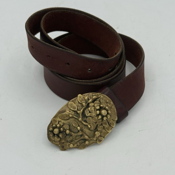 Stephen Burr Flowers Solid Brass MCM 70s Modern Signed/dated Vintage Belt Buckle - Picture 11 of 14